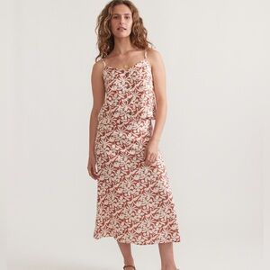 Marine Layer Ryan Slip Midi Skirt in Auburn Flora